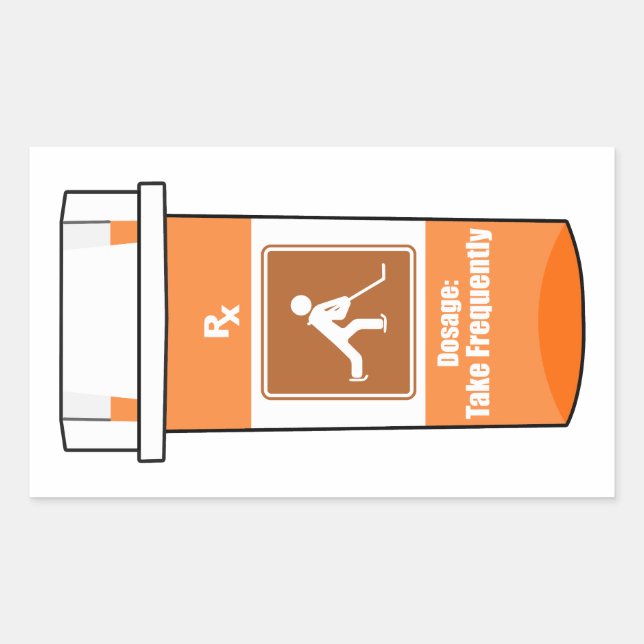 Pegatina Rectangular El hockey es mi droga (Anverso)