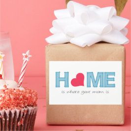 Pegatina Rectangular El hogar es donde está tu madre