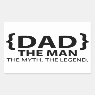 Pegatina Rectangular El hombre el mito de la leyenda papá