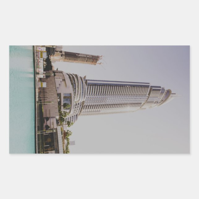 Pegatina Rectangular El hotel Address Downtown Dubai (Anverso)