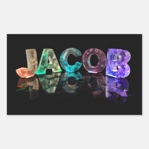 Pegatina Rectangular El Jacob conocido en 3D se enciende (la