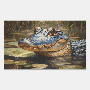 Pegatina Rectangular El lagarto de Everglades