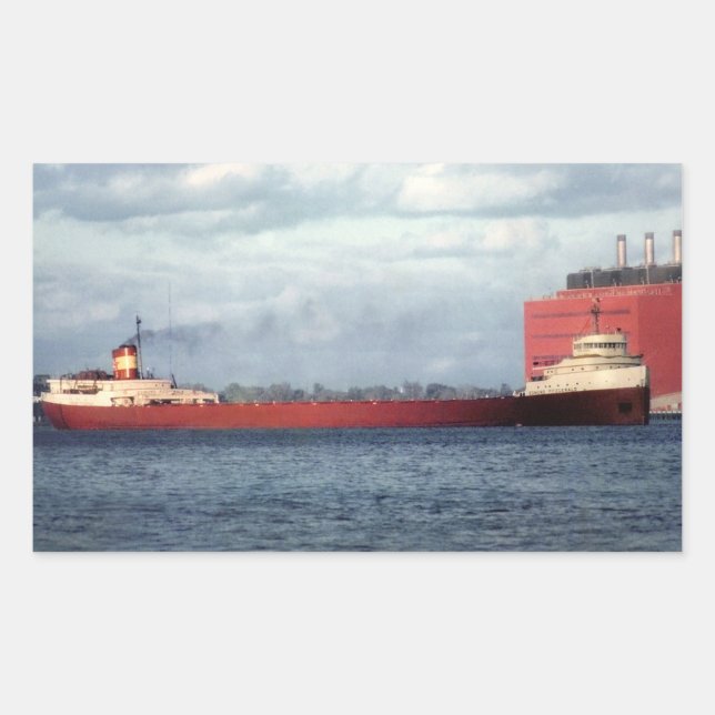 Pegatina Rectangular El legendario S.S. Edmund Fitzgerald (Anverso)
