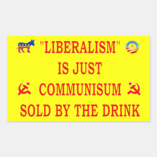 PEGATINA RECTANGULAR EL LIBERALISMO ES SÓLO COMUNISMO