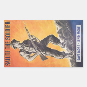 Pegatina Rectangular El Libertador. Reimpresión del poster británico en