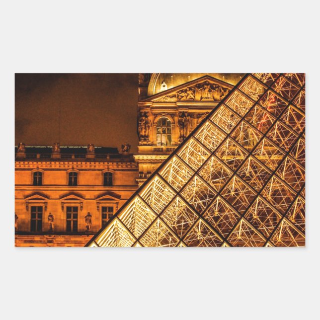 Pegatina Rectangular El Louvre (Anverso)