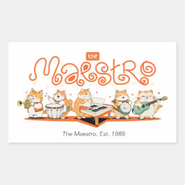 Pegatina Rectangular El Maestro Gato