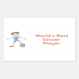 Pegatina Rectangular El mejor jugador de fútbol del mundo
