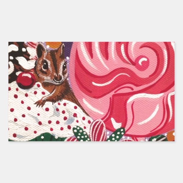 Pegatina Rectangular "El mundo de la menta de la señorita Elizabeth" (Anverso)