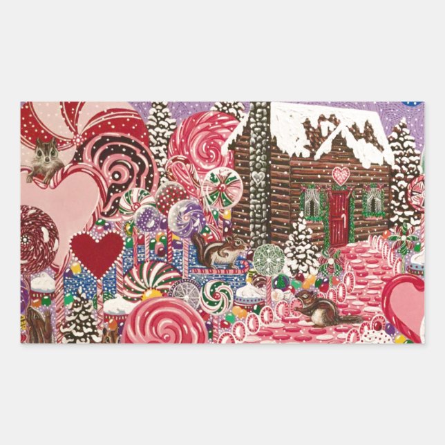 Pegatina Rectangular El mundo de Peppermint de la Sra. Elizabeth (Anverso)