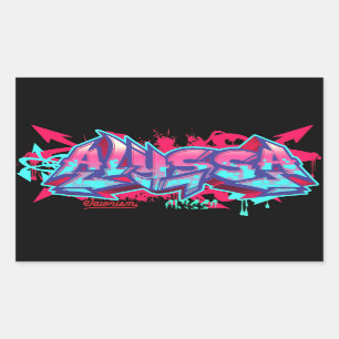 Pegatina Rectangular El nombre Alyssa en los Pegatinas de graffiti-Rect
