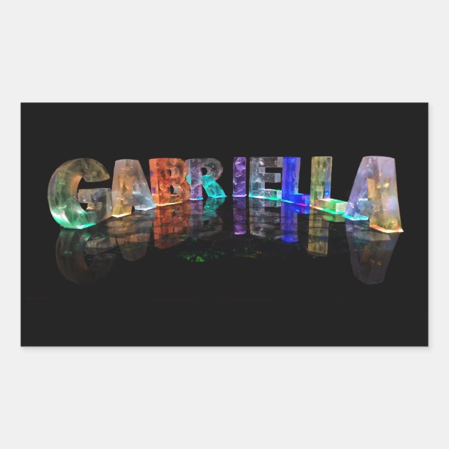 Pegatina Rectangular El nombre Gabriella en luces 3D (Fotografía) (Anverso)