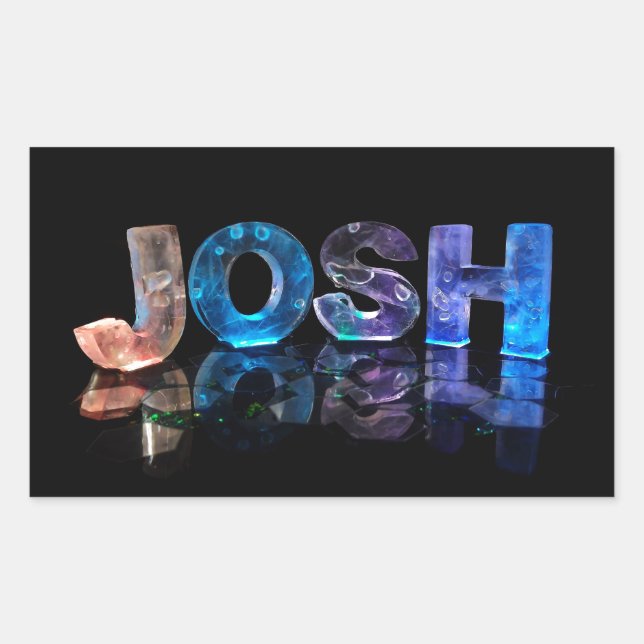Pegatina Rectangular El nombre Josh en luces 3D (fotografía) (Anverso)