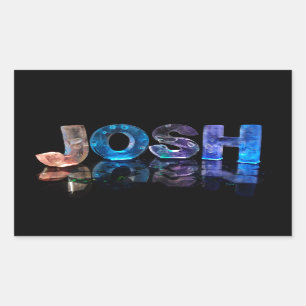 Pegatina Rectangular El nombre Josh en luces 3D (fotografía)