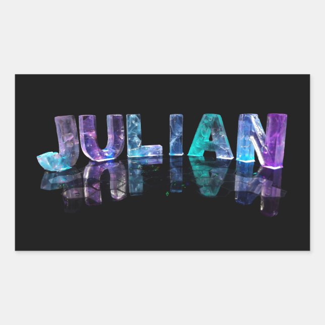 Pegatina Rectangular El nombre Julián en luces 3D (Fotografía) (Anverso)