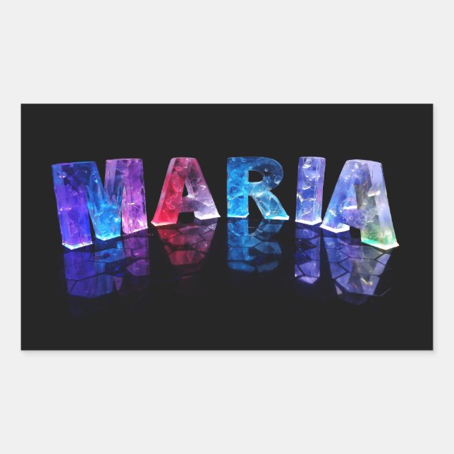 Pegatina Rectangular El nombre María en luces 3D (Fotografía) (Anverso)