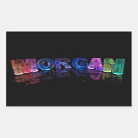 El nombre Morgan en luces 3D (fotografía)