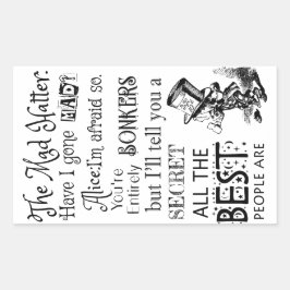 Pegatina Rectangular El odio loco me he vuelto loca Alicia me temo