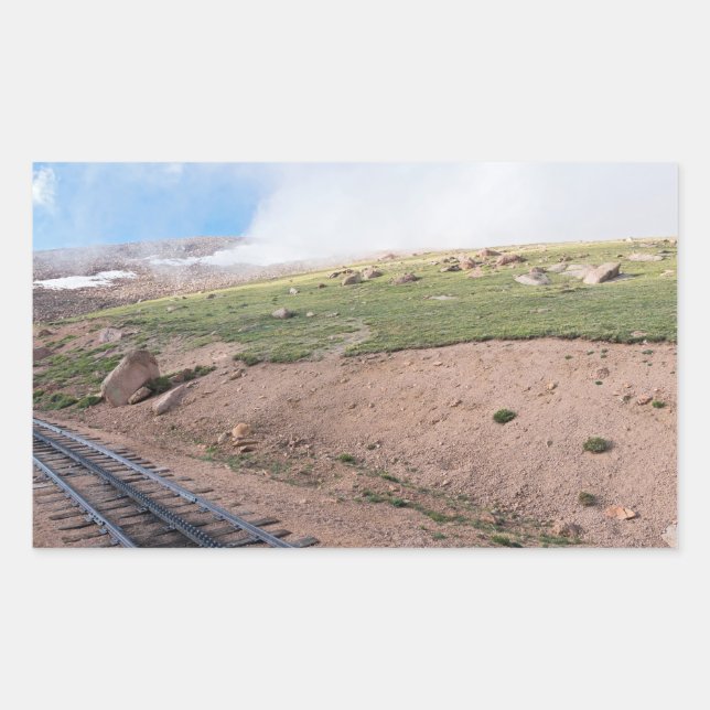 Pegatina Rectangular El paisaje a lo largo del histórico ferrocarril Co (Anverso)