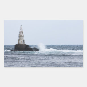 Pegatina Rectangular El paisaje marino con faro
