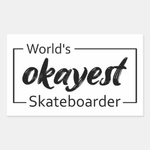 Pegatina Rectangular El patinador más Okayer del mundo