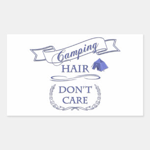 Pegatina Rectangular El pelo de camping no le importa