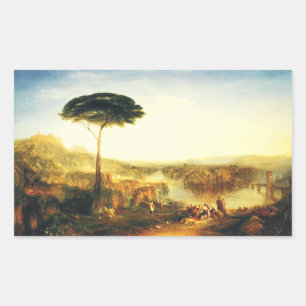 Pegatina Rectangular El peregrinaje de Childe Harold de Joseph Turner