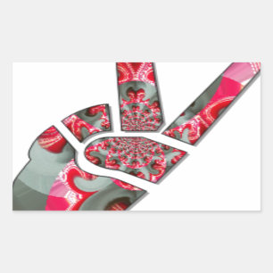 Pegatina Rectangular El poder en la palma: El saludo de los dos dedos