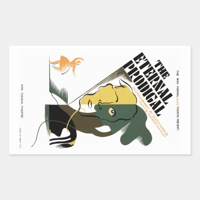 Pegatina Rectangular El pródigo eterno (Anverso)