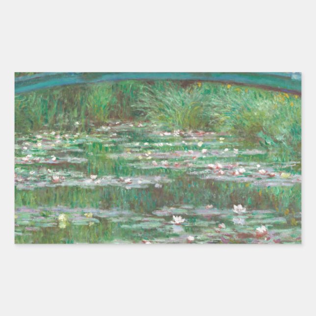 Pegatina Rectangular El puente japonés de Claude Monet (Anverso)