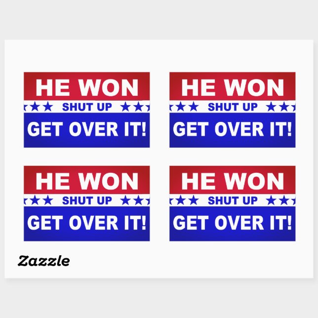 Pegatina Rectangular ¡Él Se Callará Y Lo Superará! (Hoja)