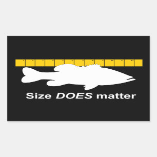 Pegatina Rectangular El "tamaño importa" - pesca de la lubina divertid