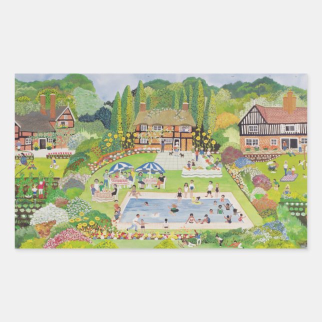 Pegatina Rectangular El té está listo (Anverso)