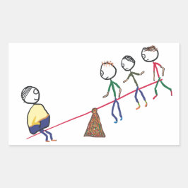 Pegatina Rectangular El Tipo Grat En Seesaw