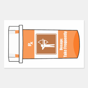 Pegatina Rectangular El tiro con arco es mi droga