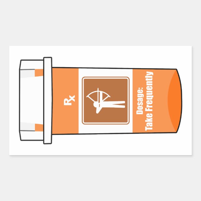 Pegatina Rectangular El tiro con arco es mi droga (Anverso)