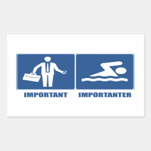 Pegatina Rectangular El Trabajo Es Importante, El Baño Es Importante