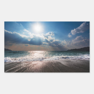 Pegatina Rectangular El último día en la playa