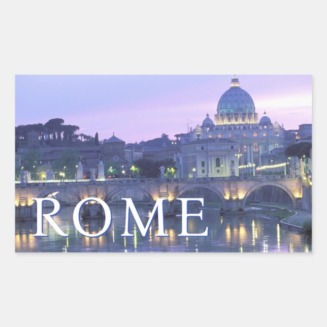 Pegatina Rectangular El Vaticano | Roma, Italia (Anverso)