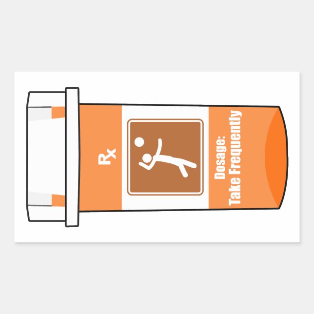 Pegatina Rectangular El Voleibol Es Mi Droga (Anverso)