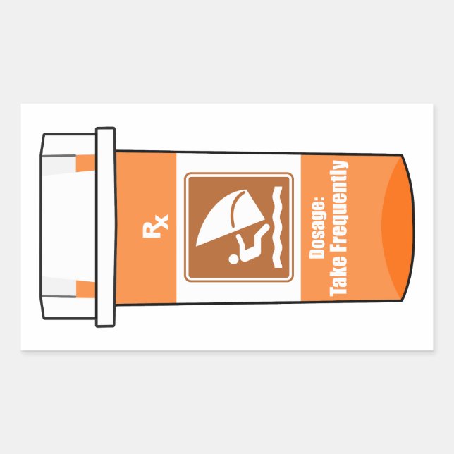 Pegatina Rectangular El Windsurf es mi droga (Anverso)