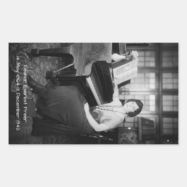 Pegatina Rectangular Eleanor Everest Freer (Anverso)