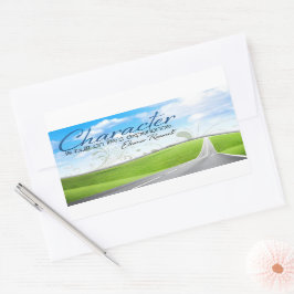 Pegatina Rectangular Eleanor Roosevelt Cita Inspiradora "Carácter"