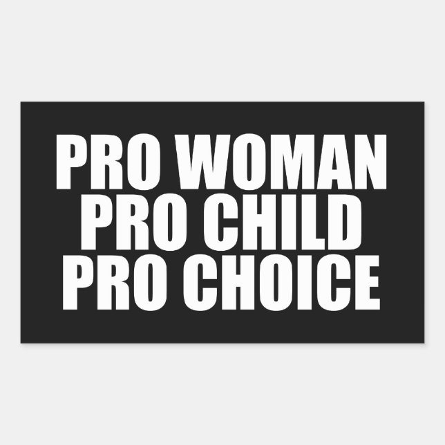 Pegatina Rectangular Elección Pro-Child para mujeres Pro (Anverso)