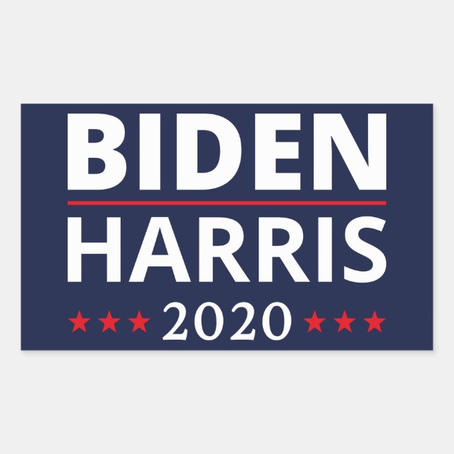 Pegatina Rectangular Elecciones 2020 - Biden Harris II (Anverso)