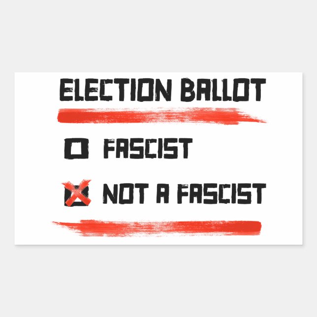 Pegatina Rectangular Elecciones 2024: Votar no fascista (Anverso)