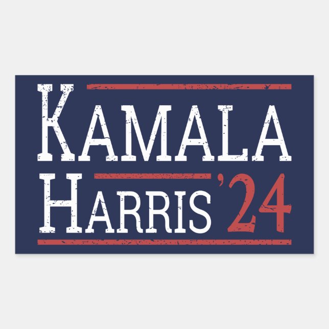 Pegatina Rectangular Elecciones Kamala Harris 2024 I (Anverso)