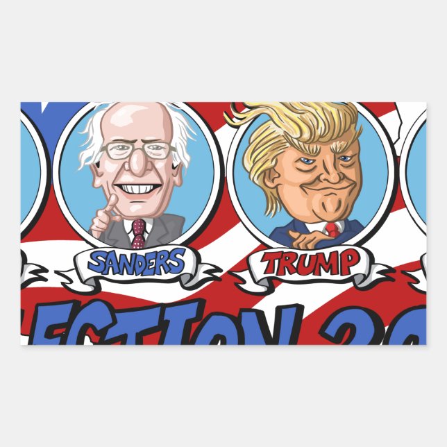 Pegatina Rectangular Elecciones presidenciales de 2016 (Anverso)