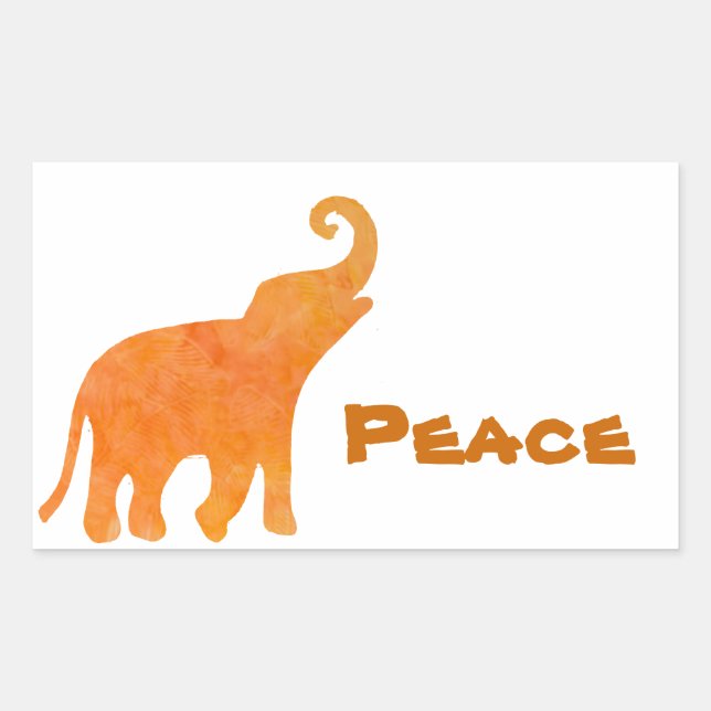 Pegatina Rectangular Elefante divino (Anverso)