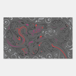 Pegatina Rectangular elefante ornamental